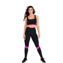 Conjunto Fitness Mix Color Pink Legging e Top Academia