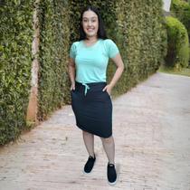 Conjunto Fitness Moda Evangélica Short Saia E Blusa Premium