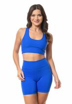 Conjunto Fitness Moreninha Curto Liso com Cós Duplo Reforçado