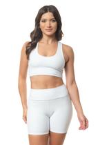 Conjunto Fitness Moreninha Curto Liso com Cós Duplo Reforçado