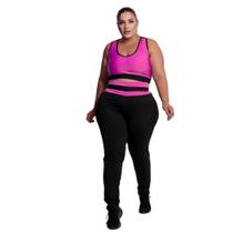 Conjunto Fitness Plus size 44 ao 54 legging e top roupa de academia feminina