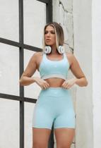 Conjunto Fitness Premium Conforto Extremo Short + Top c/ Bojo Removível Zero Transparência