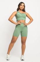 Conjunto Fitness Premium Conforto Short + Top Poliamida Proteção UV50+ Detalhes textura