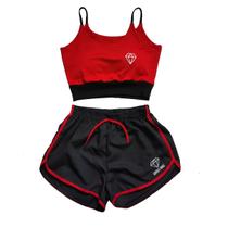 Conjunto Fitness Short E Cropped Top Com Bojo GRINGAS MODEL