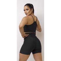 Conjunto Fitness Short e Top Levanta Bum Bum kit Academia Conjunto Fitness Short e Top Levanta Bum Bum kit Academia