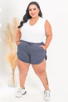 Conjunto Fitness Short Moletinho -plus Size C/ Blusa Regata Conjunto Fitness Short Moletinho -plus Size C/ Blusa Regata