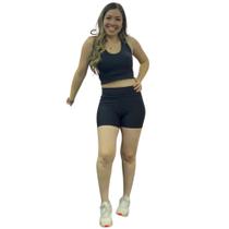 Conjunto Fitness Short + Top Suplex Liso Roupa para Academia