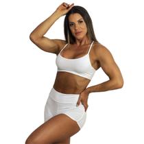 CONJUNTO FITNESS SHORTINHO EMPINA BUMBUM E TOP BRANCO - Tam Unico CONJUNTO FITNESS SHORTINHO EMPINA BUMBUM E TOP BRANCO - Tam Unico