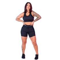 Conjunto Fitness Shorts e Top Recortes Poliamida 1061 - Lievi