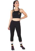 Conjunto Fitness Shorts Legging + Cropped com alcinha