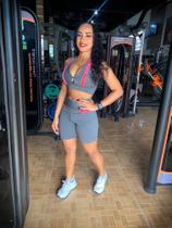 Conjunto fitness Suplex com elastano estampa unica (short+top)