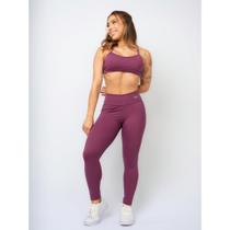 Conjunto Fitness Top Alça e Calça Legging Poliamida Premium Zero Transparência Cós Alto Academia