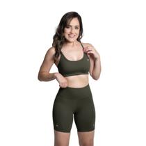 Conjunto Fitness Top Com Bojo Short Run Com Bolso Caminhada
