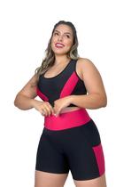 Conjunto Fitness Top e Short com bolso PLUS SIZE e SLIM 40 ao 54 Roupa de academia feminino