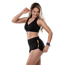 Conjunto Fitness Top e Shorts cós Alto Empina Bumbum