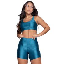 Conjunto Fitness Vekyo Modas Top Bojo Removível e Short New Zig Academia Treino Corrida