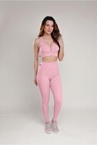Conjunto Fitness Zero Transparência Candy - Top e Legging