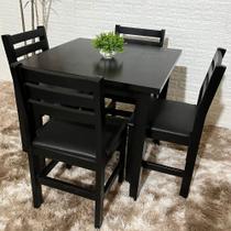 Conjunto Fixo Floresta Mesa 80x80 com 4 Cadeiras Estofadas
