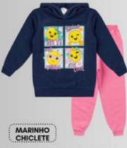 Conjunto Flanelado infantil Feminino Marinho Chiclete