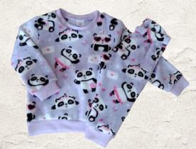 Conjunto Fleece Infantil Panda Inverno Frio Bebê