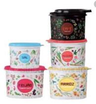 Conjunto Floral. 5 peças Tupperware