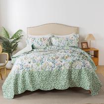 Conjunto floral de 3 peças de colcha HoneiLife Oversize 269 x 269 cm Conjunto floral de 3 peças de colcha HoneiLife Oversize 269 x 269 cm