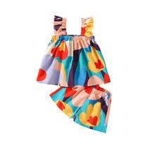 Conjunto Floral de Verão para Bebês (0-3 anos) - 2 Peças (Alça e Shorts)