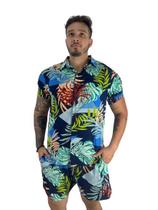 Conjunto floral masculino moda praia - SOPHIAMODAS