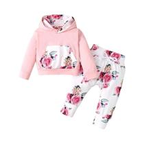 Conjunto Floral para Bebês (0-18 Meses) - 3 Peças (Macacão, Calça e Blusa)