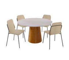 Conjunto Florença com 4 Cadeiras e Base Paris BM Tubulares