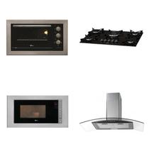 Conjunto Fogão 5b Tc, Forno 48l Inox 220v, Micro-ondas Inox 220v e Coifa 90 Cm 220v Fit Line Inox - Fischer