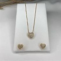 Conjunto Folheado Coração Cravejado com Micro Zircônia