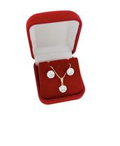 Conjunto Folheado Ponto de Luz Zircônia 8mm