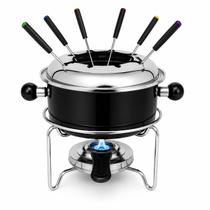 Conjunto Fondue 10 Peças Ferro Esmaltado Inox Fogareiro Garfos Suporte Atividade Culinaria Grupo Chocolate Queijo Oficina Recreacao Preto - Conjunto Fondue 10 Peças Ferro Esmaltado Inox Fogareiro Garfos Suporte Atividade Culinaria Grupo Chocolate Queijo Oficina Recreacao Preto -