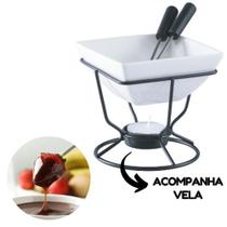 Conjunto fondue 5 peças cerâmica kit completo casa e decoração