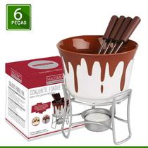 Conjunto Fondue Bruxelas De Cerâmica Para Chocolate Frutas - HAUSKRAFT