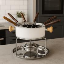 Conjunto Fondue Completo Inox Colors Branco Ravinox
