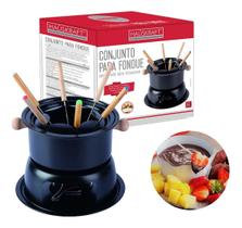 Conjunto Fondue Lucerna Cerâmica Aço Inox 11pçs Hauskraft