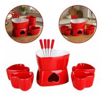 Conjunto Fondue Panela 500ml Ramequins 150ml Cerâmica 10 Pçs Conjunto Fondue Panela 500ml Ramequins 150ml Cerâmica 10 Pçs