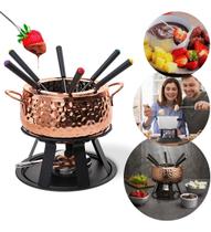 Conjunto Fondue Panela Premium Cobre Antiaderente 11 Peças