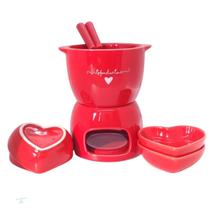 Conjunto Fondue Porcelana Hauskraft Lamour E Petisqueira