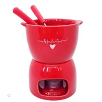 Conjunto Fondue Porcelana Lamour Vermelho 5 Peças - Hauskraft