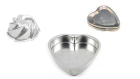 Conjunto Forma Coração Reto Coração Ballerine E Vulcão Espiral Alumínio Polido Profissional IF 35