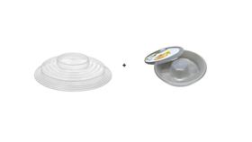 Conjunto Forma de Pudim + Tampa Protetora de Alimentos Micro-ondas Conjunto Forma de Pudim + Tampa Protetora de Alimentos Micro-ondas