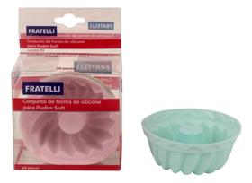 Conjunto Forma De Silicone Cupcake Mini Pudim 7cm C/ 6 Peças