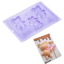 Conjunto Forma Ursinho Baby De Chocolate Acetato E Silicone