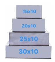 Conjunto Formas Quadradas Altas alum. 4pçs (15, 20, 25, 30cm) Manuais