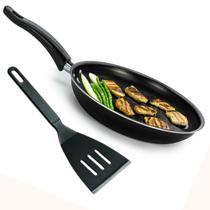 Conjunto Frigideira Francesa Antiaderente Teflon 24 cm e Espátula Preta e Cereja Conjunto Frigideira Francesa Antiaderente Teflon 24 cm e Espátula Preta e Cereja