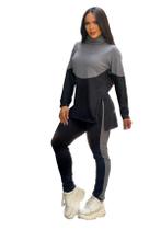 Conjunto Frio Blusa Calça Com Gola Feminino Elegante Agasalho Lanzinha Inverno Fresquinho Achonchegante Confortavel 3102