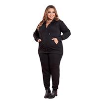 Conjunto Frio Feminino Plus Size Casaco Calça